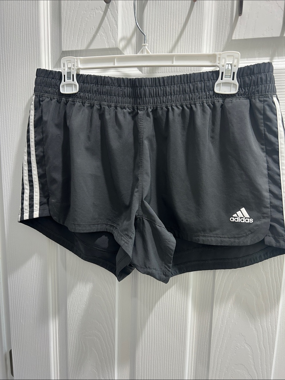 adidas Black Women’s Athletic Shorts with White Stripes